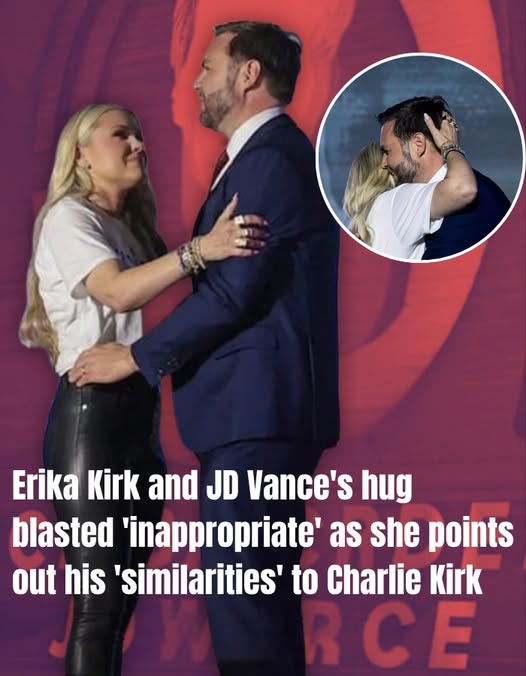Erika Kirk and JD Vance’s hug