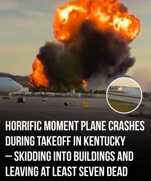 Plane crashes during takeoff in Kentucky – skids into nearby buildings leaving at least 7 dead